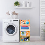 Set van 4 stapelbare opvouwbare opbergdozen voor kledingkast, kunststof kledingkast, kast, organizer, box, uittrekbaar als een lade, geschikt voor thuis, slaapkamer, keuken (groen)