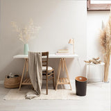 Prullenbak | Uniek ontwerp voor kantoor, slaapkamer, kinderkamer enz. | Bak van echt houtfineer | Bruin