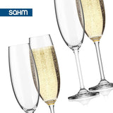 Champagneglazen, 6-delig, 220 ml, champagneglas, vaatwasmachinebestendig en duurzaam, ook ideaal als Prosecco glazen en champagneglazen