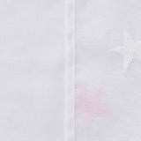 Voile gordijnen linnenlook gordijn met ogen decosjaal met borduurwerk ster, 183 x 140 cm (hoogte x breedte), roze, set van 2