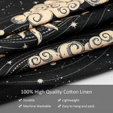 2 stuks maan en zon wandtapijt met kwastjes tarot zwarte banner wandbehang wandkleed bohemian psychedelisch muurkunst decor voor slaapkamer woonkamer