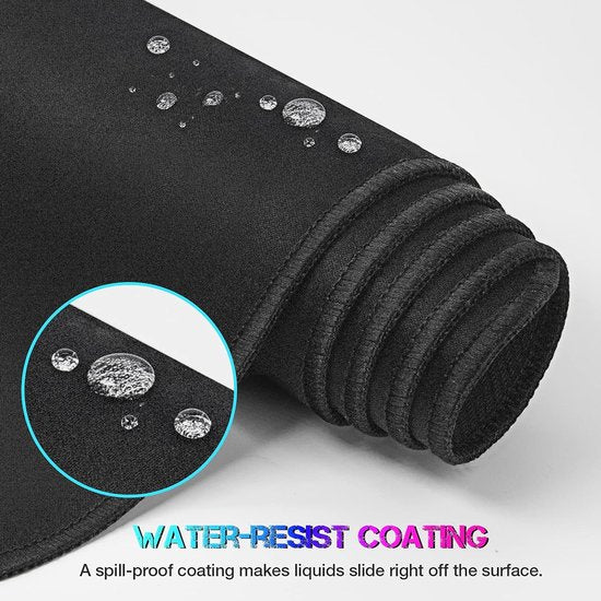 Muismat (800 × 300 × 3 mm) Verlengde grote muismat bureauonderlegger, genaaide randen muismat, antislip rubberen basis, gaming muismat XL.