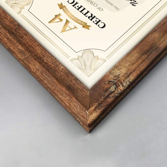 Rustieke fotolijst A4 (21 x 29,7 cm) set van 2, wand- en tafelfotolijst, bruin