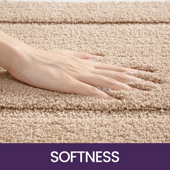 Badkamertapijt 40 x 60 cm, badmat antislip wasbaar, zachte badmat, microvezel absorberende badmat, badmatten voor badkuip, doucheruimte en badkamer - beige