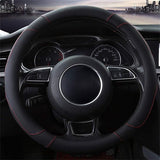 Auto Stuurhoes Stuurwielbeschermer Stuurhoes Microfiber Leer Universeel 37-38cm/15 Antislip Ademend Duurzaam (zwart)