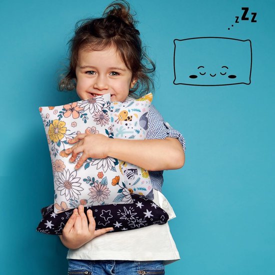 Klein kussen 11" x 7" afneembaar wasbaar bedrukt minikussen klein kussen voor baby-peuters huisdieren reizen nek-lumbale en kniesteun (28x18cm, bloemen, 1)