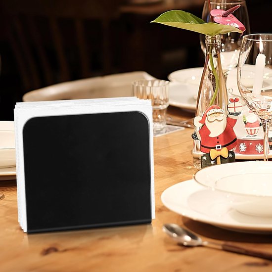 Servethouder voor tafelservettenhouder, metalen servetstandaard, vrijstaande tafelhanddoekdispenser, servetdispenser voor tafels, eten, keuken, werkblad, restaurant, picknick (vierkant)