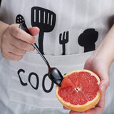 Zwarte grapefruitlepels, 5-delige set, 4 roestvrijstalen grapefruitlepels en 1 grapefruitmes met titaniumcoating, grapefruitbestek, lepel met gekartelde randen, 5 stuks (zwart)
