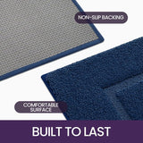 Badkamertapijt, 40 x 60 cm, badmat, antislip, wasbaar, zachte badmat, microvezel, absorberend, badmatten voor badkuip, doucheruimte en badkamer, blauw