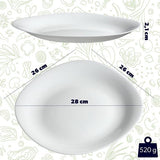 Wit platte borden, vaatwassergeschikt - borden, eetborden van versterkt glas, modern servies voor huis en restaurant - Wit, 6 stuks