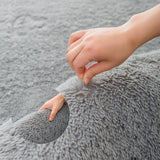 Zacht hoogpolig vloerkleed Pluizig vloerkleed Wasbaar antisliptapijt Woonkamer Slaapkamer Kinderkamertapijt Modern effen vloerkleed (lichtgrijs, 60 x 90 cm)