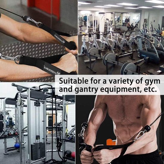 2 stuks handgrepen voor weerstandsbanden, eenhandsgreep, kabeltrekgreep, siliconen handgrepen met karabijnhaak, ideaal voor workout amen, kabel of krachttoren, fitnessbanden, expanderbanden