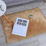 Imitatie lamsvacht schapenvacht tapijt, Kunstbont in superzacht imitatievacht tapijt voor slaapkamer vloer woonkamer woondecoratie tapijt bedmat bankmat (bruin, 60 x 90 cm)