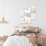 Fotoset, klaar om op te hangen, geen extra lijst nodig, strand, zee, Relax, modern, beige, woonkamer, slaapkamer.