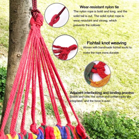 Hangmat voor gebouwen, Zeildoek, meerdere personen, dubbele breedte, 1/2 personen, Braziliaanse hangmat voor gebouwen, binnen, tuin, irritant, camping hangmat