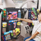 Autostoel-rugbeschermer voor kinderen met 10 inch/tabletvak, 600D Oxford-stof, waterdichte autostoel-organizer voor de achterbank, autostoelbeschermer, rugleuning, zwart, 2 stuks