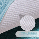 Vloerkleed, 80 x 120 cm Fluffy Microfiber Wasbare Badmat Badmat Antislip Badkamertapijt voor Badkamer Woonkamer (Turquoise)