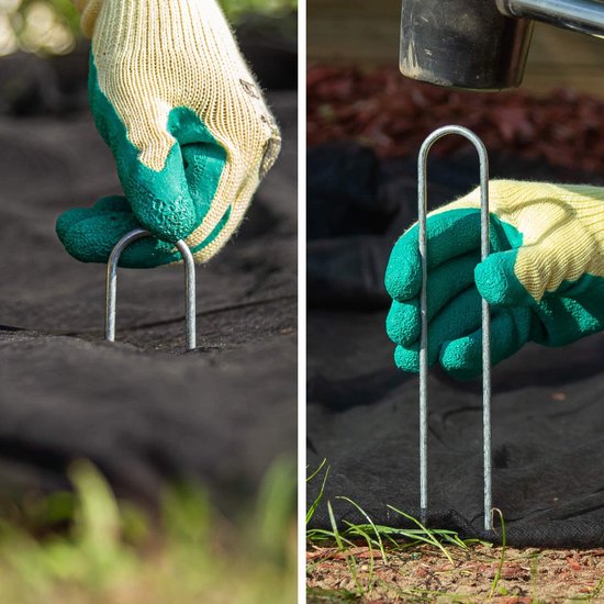 25x grondankers van gecoat staal - robuuste haringen voor bevestiging van worteldoek en folie - grondankers voor tuin en camping - rond (025 stuks - 200x25x3.8mm)