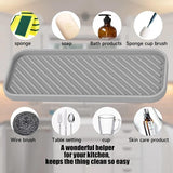 Siliconen spoelbak-organizer, siliconen sponshouder, spoelbak, wastafel, organizer, keuken, vaatwasmachinebestendig, siliconen afdruipmat, voor sponzen, borstels, zeep, 2 stuks (grijs)