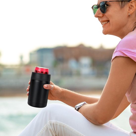 Roestvrij stalen bierblikjes afdekking flessenkoeler manchet - voor 300-500 ml blikjes & 300 ml flessen - geïsoleerde 3-in-1 biergadgets met opener - voor cadeau bier en alcoholvrije dranken