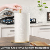 Gouden keukenrolhouder, staande servethouder voor opslag van toiletpapier, premium roestvrijstalen keukenorganizer, Zewa rolhouder voor keukenrolorganizer, papierrolhouder met verzwaarde