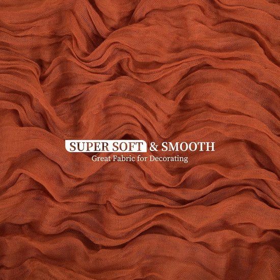 Tafellopers van terracotta, rustieke tafelloper van gaas, 55 x 180 cm, kaasdoek, boho-tafelloper, bruiloft, tafelkleed voor bruiloftsfeest, bruidsfeest, tafeldecorati