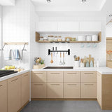 40 cm keukenhouder met 6 afneembare haken, aluminium messenhouder en potdekselhouder - keukenhulplijst - zwart