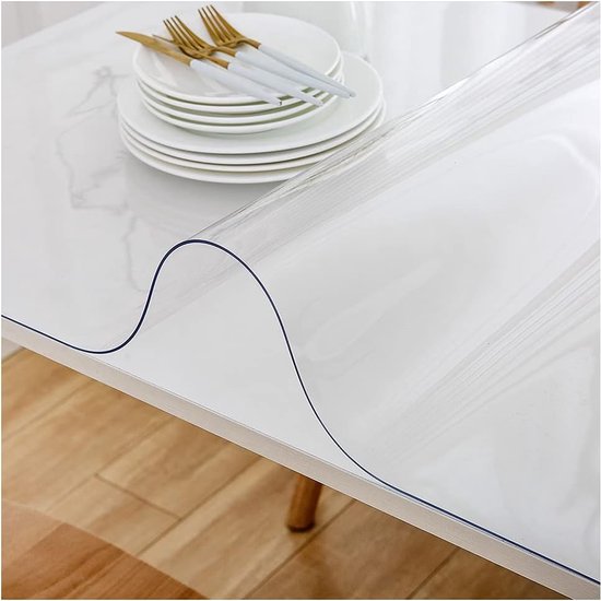 Doorzichtige tafelbeschermer 2 mm PVC veeg schoon waterdicht huis keuken 80x130 cm helder