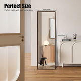 Geheel lange spiegels, staande spiegels met bruine lijsten bovenop hangend in de muur, grote lichaamsspiegels, decoratieve spiegels voor slaapkamer, badkamer, woonkamer, 40 x 150 cm, haaks