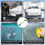 IJskrabber met bezem, 80 cm, 3-in-1 auto reinigingsborstel, sneeuwborstel met 360 graden borstelkop, sneeuwborstel met schuimrubberen handgreep voor auto's, vrachtwagens, SUV's