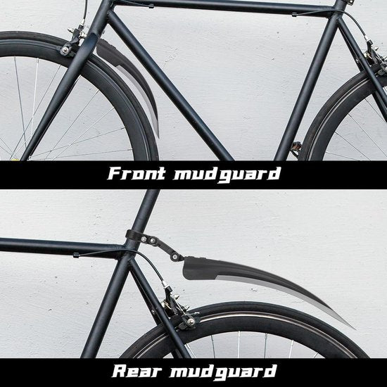 Fietsspatbordenset, universele spatborden, mountainbike met 2 rode reflectorstickers, instelbaar, voor achter spatborden, bescherming voor 24-29 inch MTB racefiets