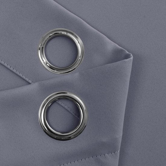 Ondoorzichtige gordijnen, gordijnen met inslagringen, voor slaapkamer en woonkamer, grijs, 2 stuks, 137 x 117 cm (h x b)