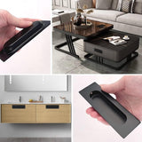 Schuifdeurgreep, zwarte schuifdeurgreep, handgrepen 120 mm lengte, gegalvaniseerde handgrepen, voor keukenkastgrepen, 2 stuks