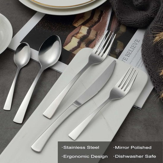 Taartvorken/dessertvorken, 16 stuks, 6,5 inch (16,5 cm), vierkante handgreep, vork, hoogwaardige roestvrijstalen vorken, vaatwasmachinebestendig, spiegelgepolijste vorken voor huis, restaurants,