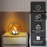 Theelichthouder Kaarshouder Metaal Zwart, 2 stuks Geometrische Theelichtjes Kaarshouder Zwarte Theelichtkaarshouder Lantaarn Moderne Decoratie voor Tafeldecoratie Feest Bruiloft Woonkamer