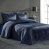 ELART bedlinnenset sprei 150x200 cm en 50x70 cm 1 kussen | Bed Gooi Deken voor Zomer Gewatteerde Deken voor Bed Sofa Gooi | Jacquard Stoffen Deken Zacht en Modern (Marineblauw)