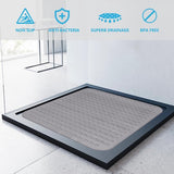 Douchemat, antislip, 80 x 80 cm, douchemat met zuignappen, antislipmat voor douche, pvc-douchemat, antislip (grijs)