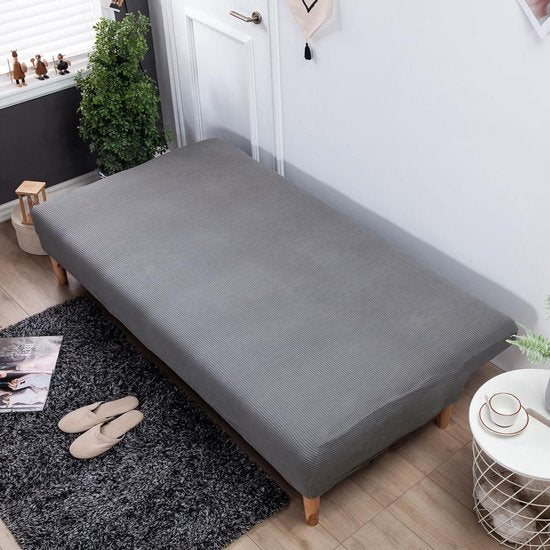 Clic Clac Elastische bankovertrek, zonder armleuning, armloos, antislip (grijs)