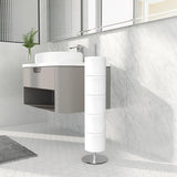 Staande toiletpapierhouder en vervangende rolhouder, opslag van toiletpapier, gemaakt van roestvrij staal, roestvrij, vrijstaand, mat voor badkamer, met scheidingsplaat voor waterbescherming