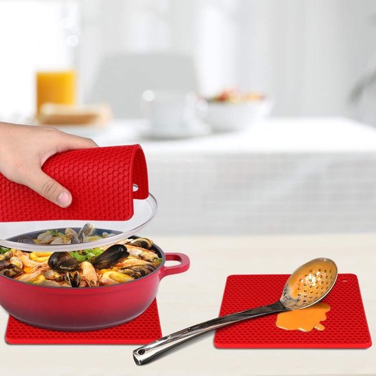 Siliconen pannenlap Potonderzetter Vaatwasmachinebestendig Hittebestendig Antislip en hittebestendig tot 250 °C