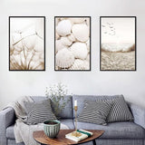 Premium 3-delige posterset, paardenbloem, fotoset, zonder lijst, moderne wanddecoratie, wandafbeeldingen voor woonkamer, slaapkamer (50 x 70 cm)