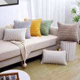 Set van 2 kussenslopen, 40 x 40 cm, corduroy fluweel, sofakussen, zachte kussenhoezen, boho-kussenslopen, sierkussen, moderne kussens, decoratie voor bank, slaapkamer, thuis, aut