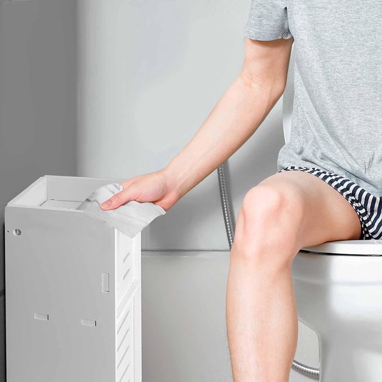 Toiletpapierhouder, verchroomde toiletpapierhouder achter toiletpapierhouder voor toiletkast, toiletpapierhouder met toiletpapierhouder, toiletpapieropslag voor kleine ruimtes