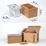 Holma Design Biologische afvalemmer, 4,5 liter, vaatwasmachinebestendig en van echt houten veneer; keukencompostemmer voor biologisch afval; eiken