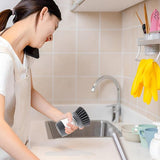 Set van 2 veegborstels voor potten, pannen, fornuizen, borden en kookgerei Reiniging met dispensertank 2 vervanging (2 soorten kop)