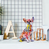 Gekleurde graffiti Bulldog-sculptuur Graffitikunst staand Britse Bulldog Franse Bulldog-standbeeld Decoratie Kleur Hond Mode Hars Technologie Decoratie Hond (A)