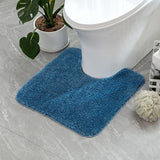 Badmat, wc-mat, voetmat, hal, 1 stuk, U-vormig, decoratiemat, antislip, absorberend, voor woonkamer, badkamer, toilet, 50 x 50 cm, blauw