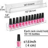 nagellakrek 6 stuks, nagellakorganizer muur, acryl nagellakopslagrek voor maximaal 90 flessen, wandplankorganizer voor nagellak/parfum/lippenstift/etherische oliën, transparant
