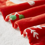 Kerstdeken, Sherpa deken, zacht, dik, warm, comfortabele fleecedeken, bankdeken, woondeken, bankdeken, flanellen deken, knuffeldeken, rood, kerstman, sneeuwpop, 127 x 152 cm