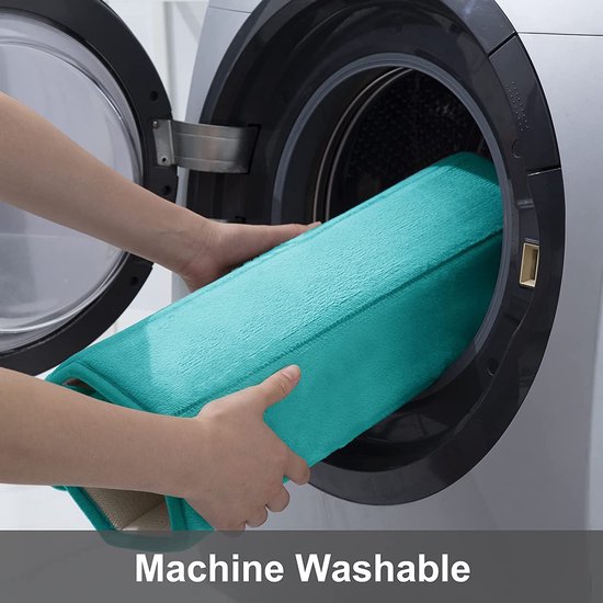 Badmat van traagschuim, absorberend, antislip, wasbaar, pauwgroen, 40 x 60 cm